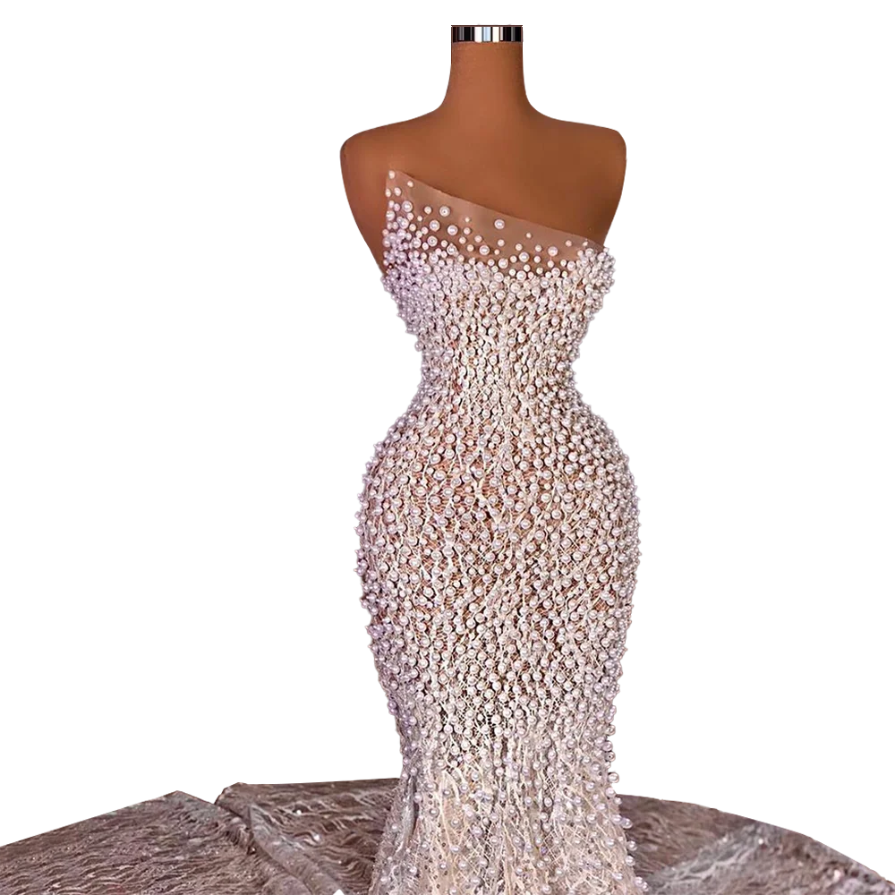 جديد 2021 فроскошные жемчужины Дубай Свадебные платья русалки платье свадьба vestido