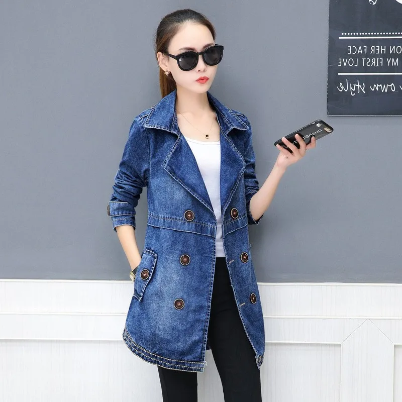 Весна осень 2019 ковбойский тренч женский приталенный топ средней длины в