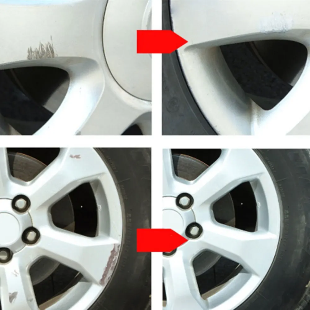 

Automobile wheel hub scratch repair pen Aluminum alloy wheel hub renovation paint brush wheel hub spray paint Silve