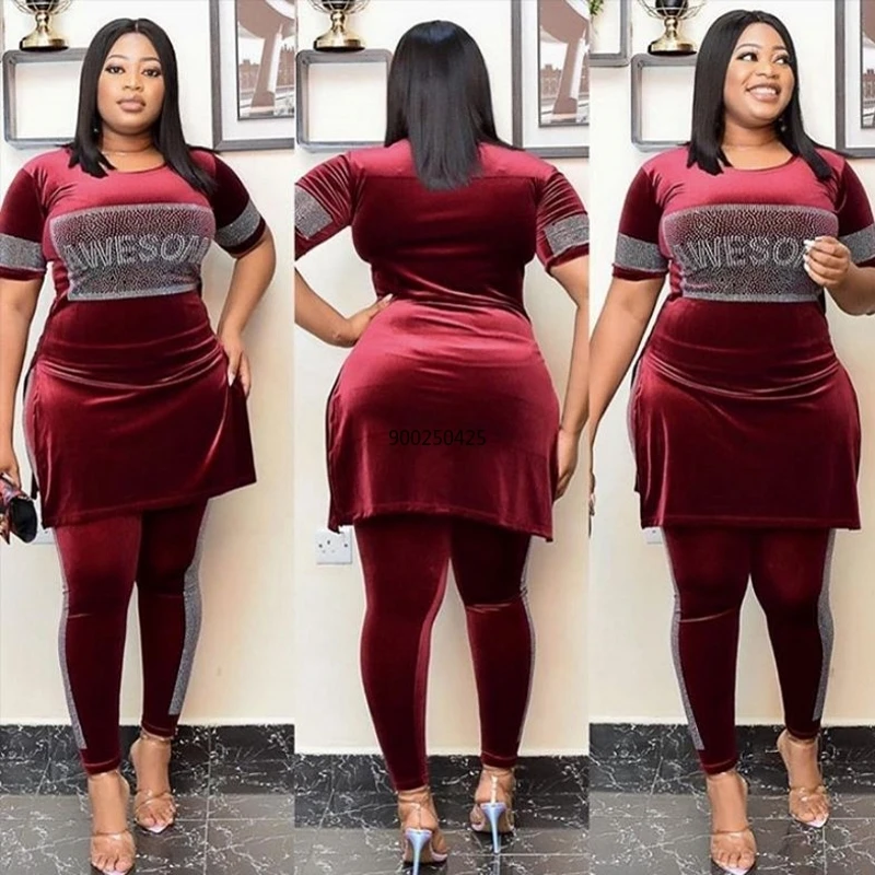 Бархатный комплект из 2 предметов модный стиль Африканский Женский двух с
