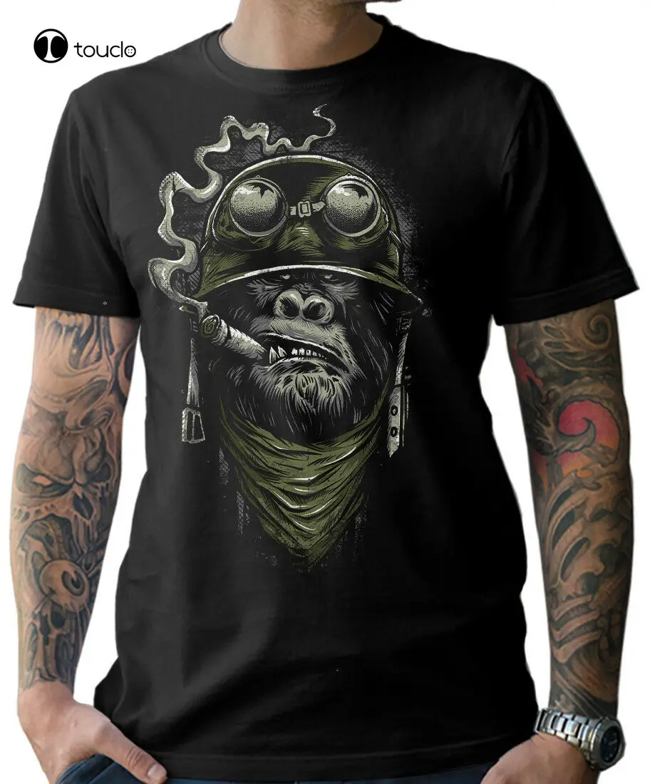 

Biker T-Shirt Gorilla Monkey Motorrad Chopper Bobber Motorcycles Oldschool Men'S Fashion Summer O-Neck Casual Movie Tee Unisex