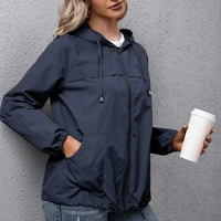 fashion basic coat windproof thin all matched long sleeve women hooded jacket women jacket streetwear