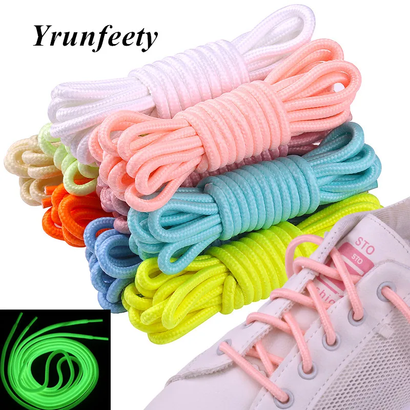 

2021 New 1 Pair Luminous Shoelaces Flat Shoe Laces Glow In The Dark Night Color Fluorescent Shoelaces 120CM Shoelaces for 350 V2
