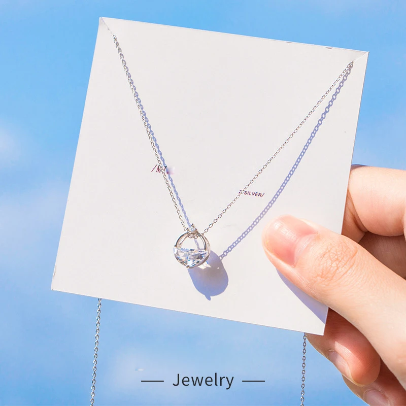 

High Quality Real S925 5A Zircon Circle Pendant Fine Jewelry Necklace Pendants Chain Fashion Accessories Jewel Women Lady Gifts