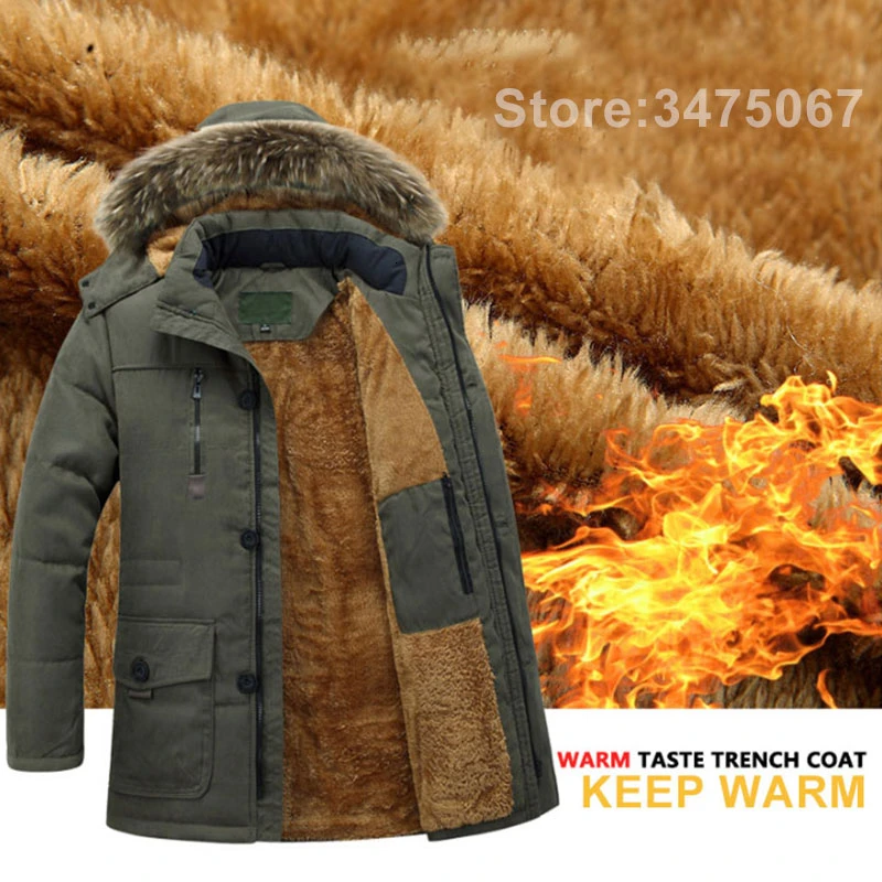 Мужская ветрозащитная куртка с меховым воротником размеры до 6XL | одежда