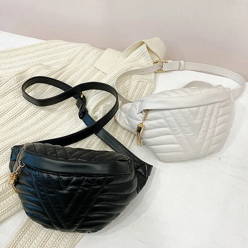 

2021 Fashion Chest Bags For Women PU Leather Crossbody Bag Female Clutches Travel Waist Pack Phone Pouch Women Hip Belt Bag
