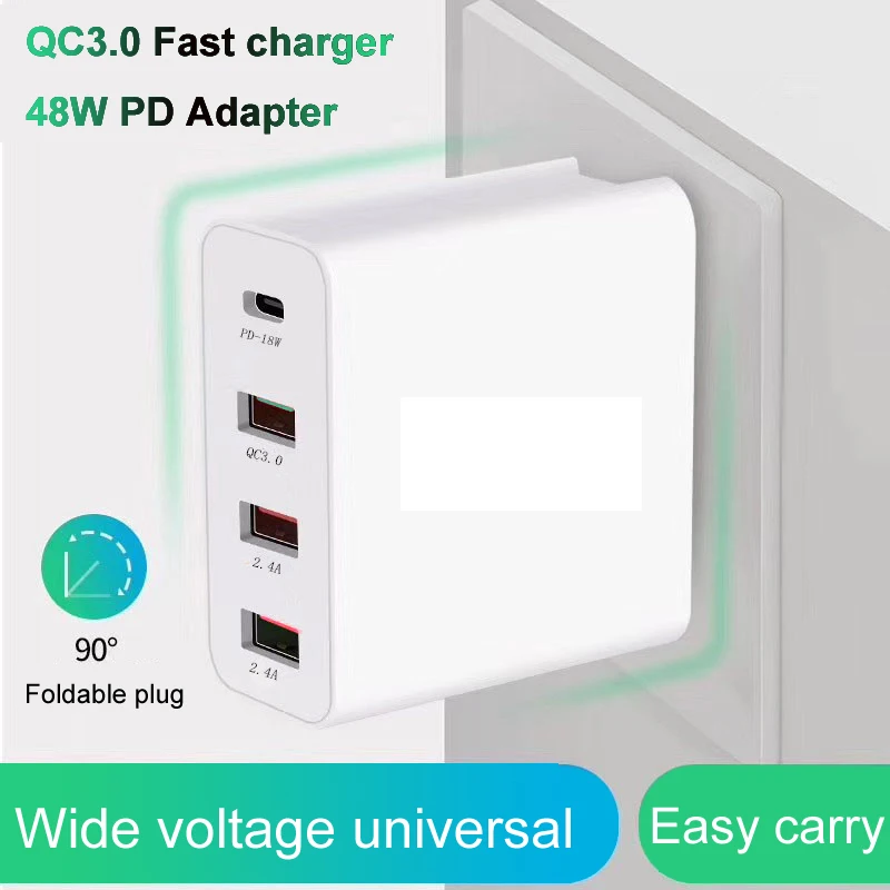 48W Multi USB PD QC 3.0 Charger Quick Charge Fast Phone 4 port usb hub charge proable Charging | Мобильные телефоны и