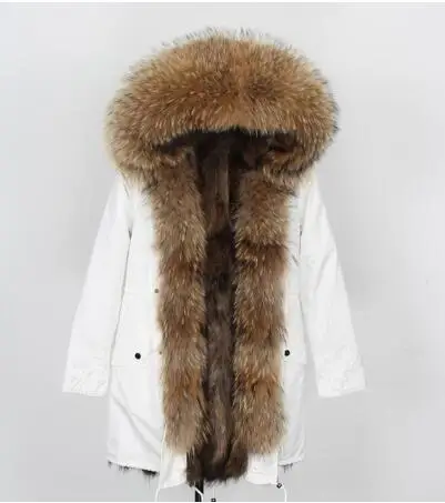12Rabbit fur liner Натуральная меховая белая хлопковая куртка зимняя женская меховая куртка парка подкладка из натурального кроличьего меха с лисьим меховым воротником с планкой добавляют манжеты - Цвет: 12Rabbit fur liner