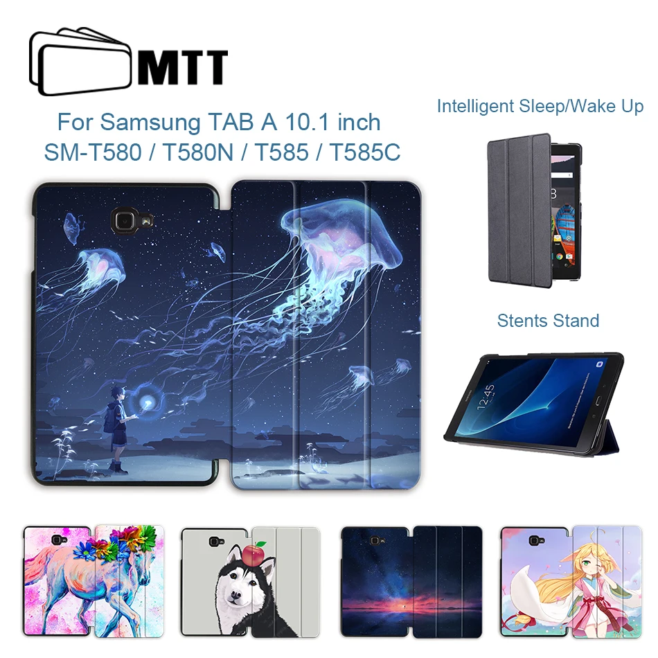 MTT из искусственной кожи чехол для samsung Galaxy Tab A A6 10,1 дюймов T580 T585 SM-T580 SM-T585 пурпурный флип смарт-чехол для планшета