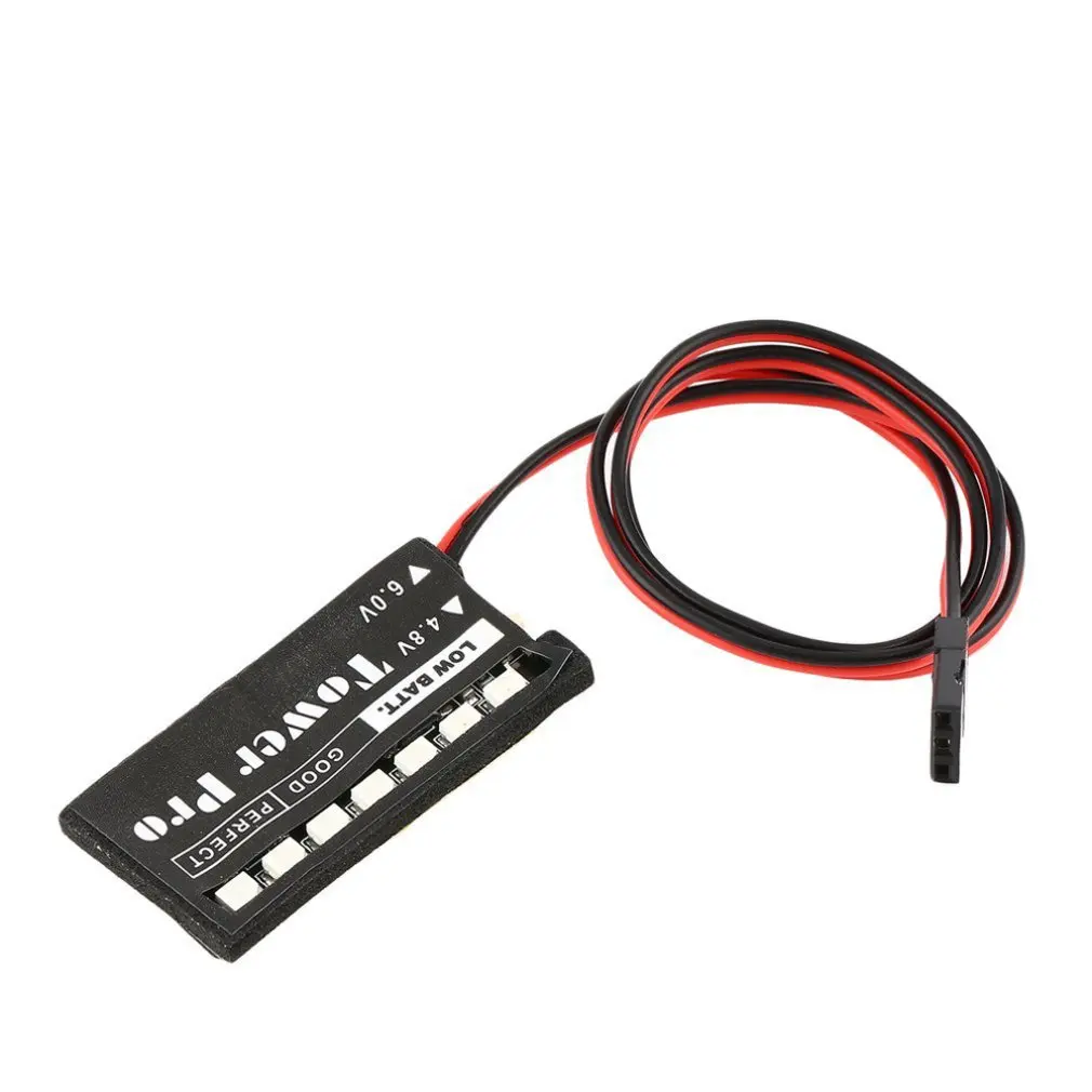 

RC Model 7 LED Receiver Battery Voltage Indicator Monitor Car 4.8/6v KG Battery capacity indicator TOWER-PRO