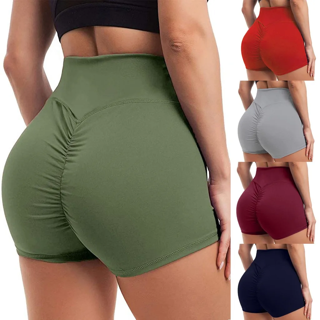 

Women's High Waist Yoga Shorts Summer Butt Lifting Tummy Control Hot Pants for Athletic Workout Running Sports Gym Bottoms A20