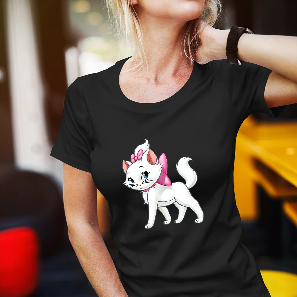 Футболка женская в стиле Диснея модная рубашка с коротким рукавом простоты душек