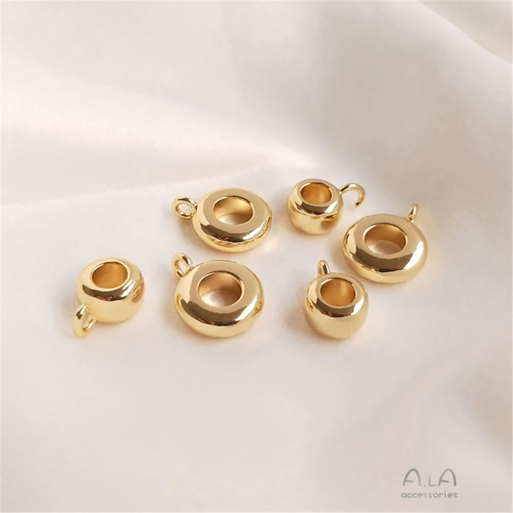

14k Gold coated copper plated real gold Spacer Bead wheel bead belt opening ring ring DIY Bracelet hand string accessories