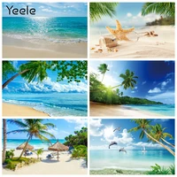 yeele blue sky beach seaside summer holiday tropical palm tree baby backdrops nature scenery backgrounds for photo studio
