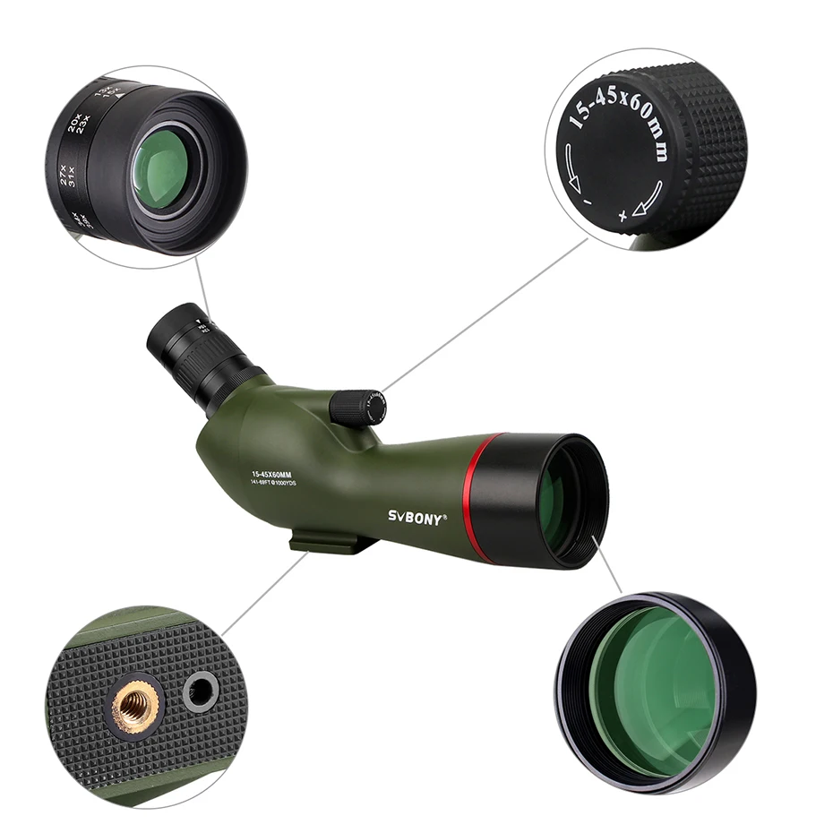 SVBONY SV19 телескоп 15-45x60 Зрительная труба водонепроницаемый BAK4 призма полностью многослойный объективный объектив для стрельбы и стрельбы из лука