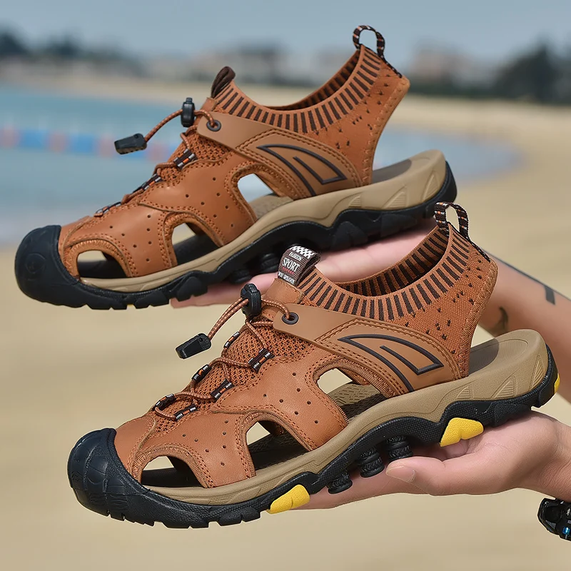 

Men's Shoes Classic Men's Sandals Soft Sole Sandals Comfortable Men's Shoes Leather Sandals Large Size Outdoor Men's Sandals