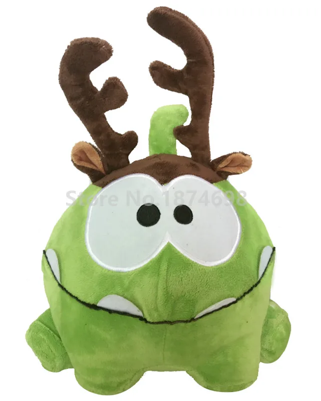 

С резными украшениями; Веревка Om Nom с изображением оленьих рогов плюшевые игрушки 21 см Милая Лягушка Мягкие животные детские игрушки для мал...