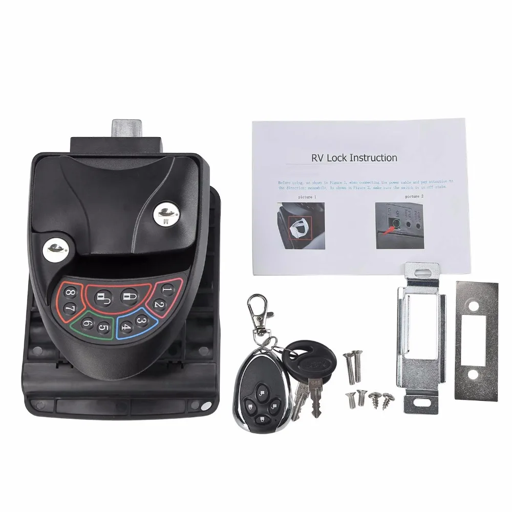 Дверной замок без ключа RV дверная защелка с заглушкой кнопочной панелью и Fob