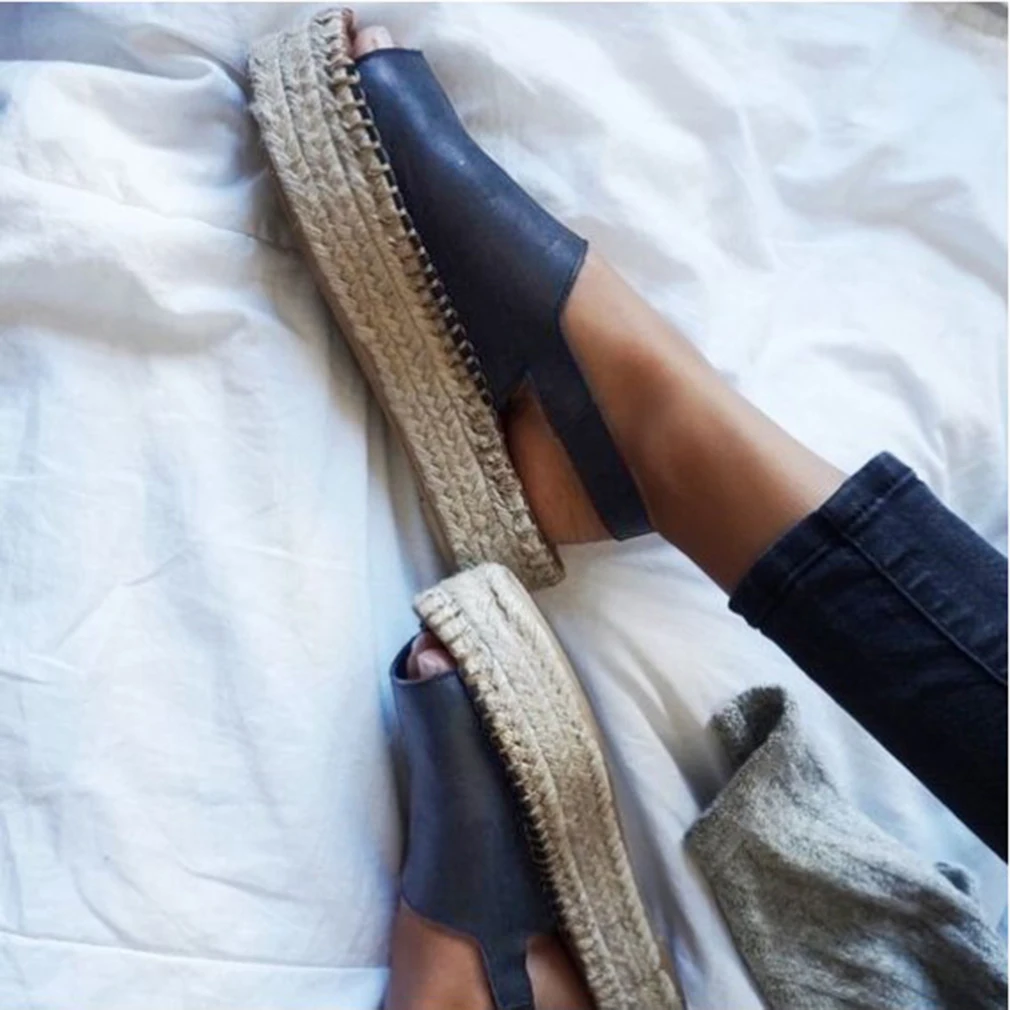 Женские босоножки на платформе женская обувь танкетке сандалии-гладиаторы с