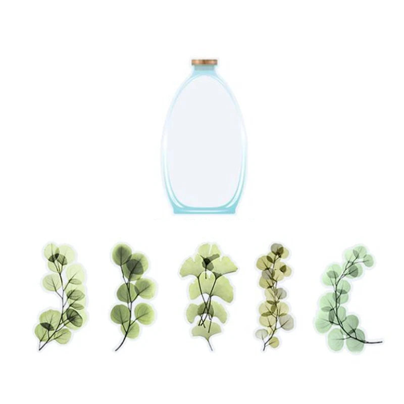 

10x Cute Transparent Flower Stickers Set PET Decorative Waterproof Stickers Vintage Floral Decals for Laptop Card Making