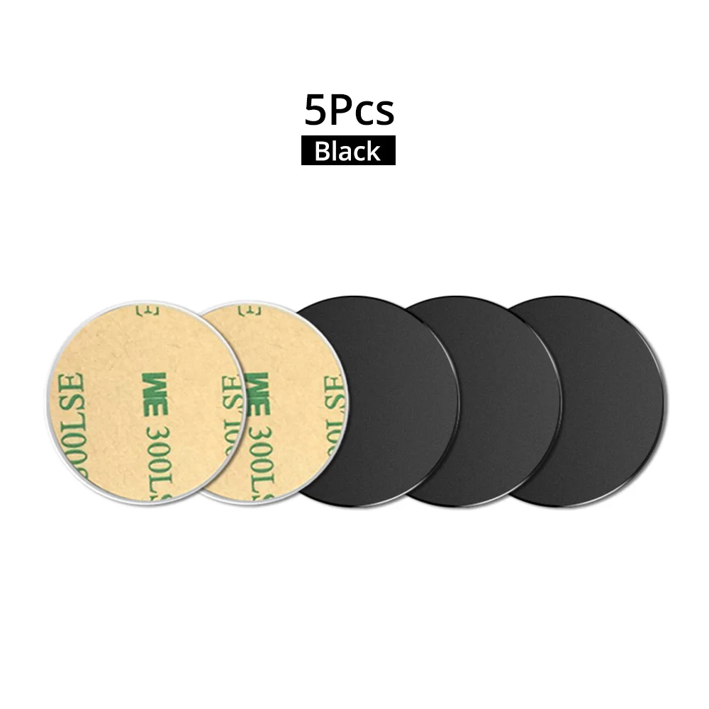 5pcs Round Black ANMONE Универсальный магнитный автомобильный держатель для телефона металлическая пластина Магнитная подставка железный лист наклейка для мобильного телефона Автомобильный держатель Подставка крепление - Цвет: 5pcs Round Black