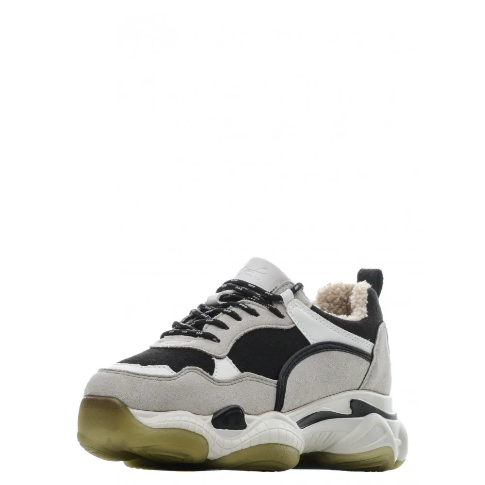 Женская обувь PATROL п/ботинки осень зима искусственная замша цвет белый/черный