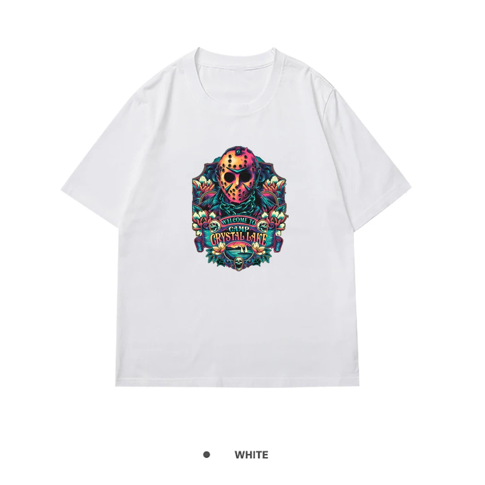 

Welcome To The Camp Printing Woman T Shirt Summer Retro Short Sleeve Fit Cotton Slim T-shirt Fashion O-Neck T Shirt Woman