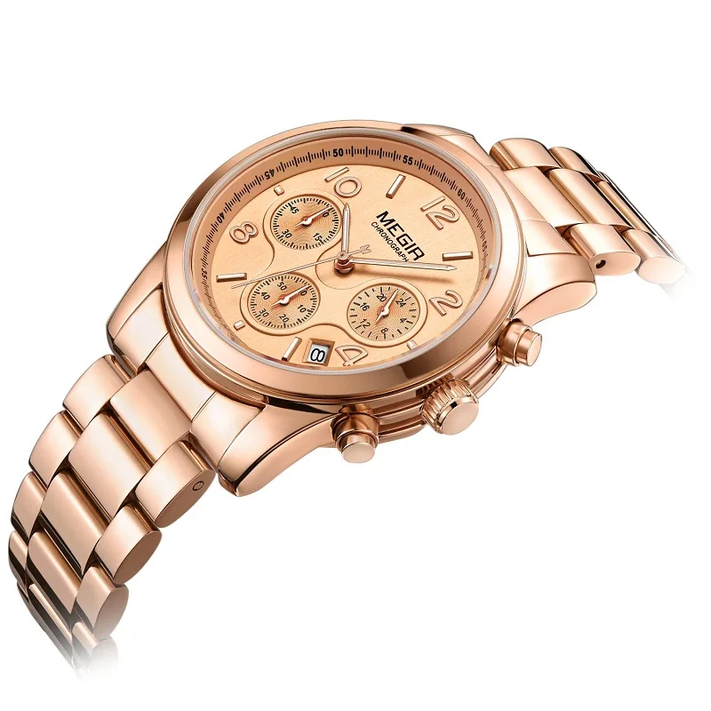 Часы наручные MEGIR женские кварцевые, роскошные модные спортивные, с хронографом, для влюбленных, 2057 от AliExpress WW