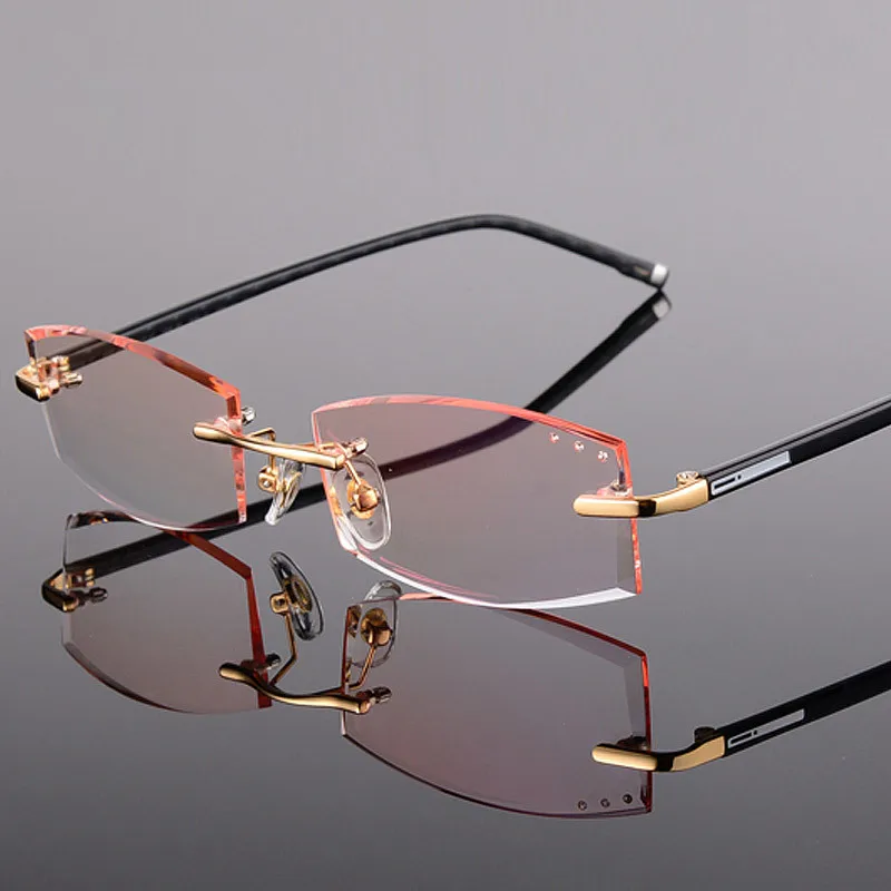 Очки мужские с бриллиантами без оправы для близорукости|glasses rimless|eyeglass myopiaeyewear
