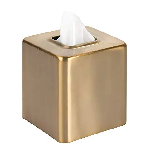 

NEW MODERN SQUARE METAL PAPER FACIAL TISSUE BOX COVER HOLDER FOR BATHROOM VANITY