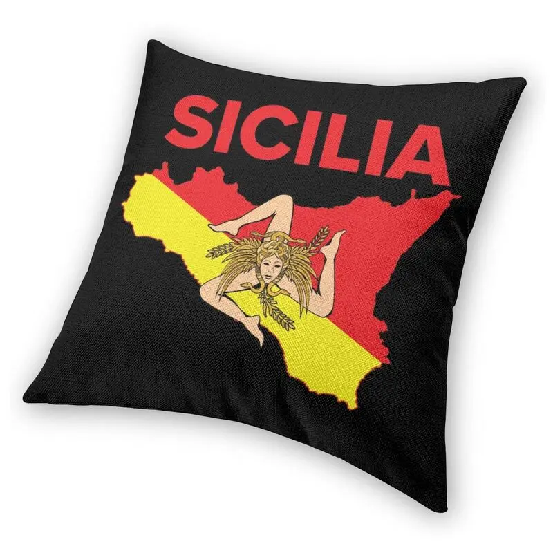 Наволочка в скандинавском стиле с картой Сицилии мягкая подушка для дивана