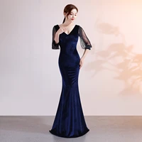 womens elegant velvet long maxi prom dress long formal party dress evening gown