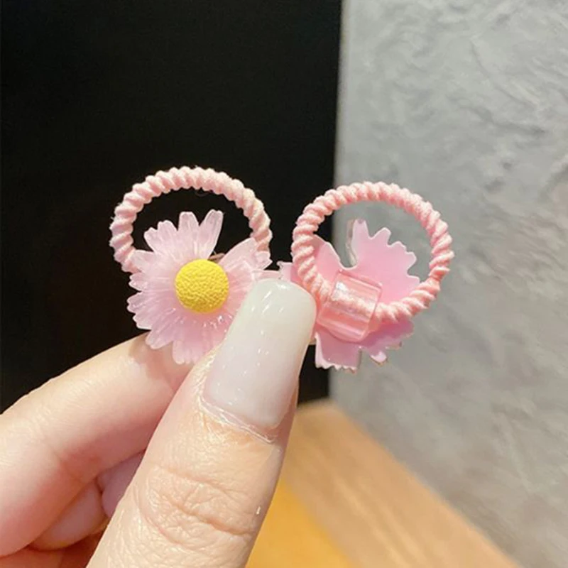 

10Pcs/set Girls Hair Accessories Gift Elastic Hair Bands Flower Scrunchie Cloud Star Image Headband Cute Hairbands For Kids