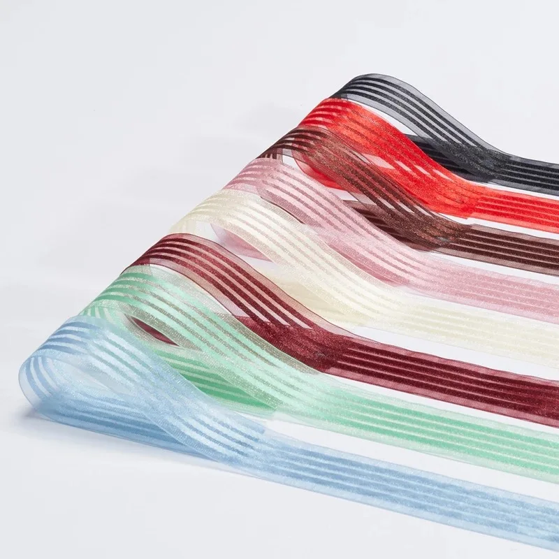 100 ярдов зимние Лямки нейлон полосатую ленточку для вечерние декор рождества дня