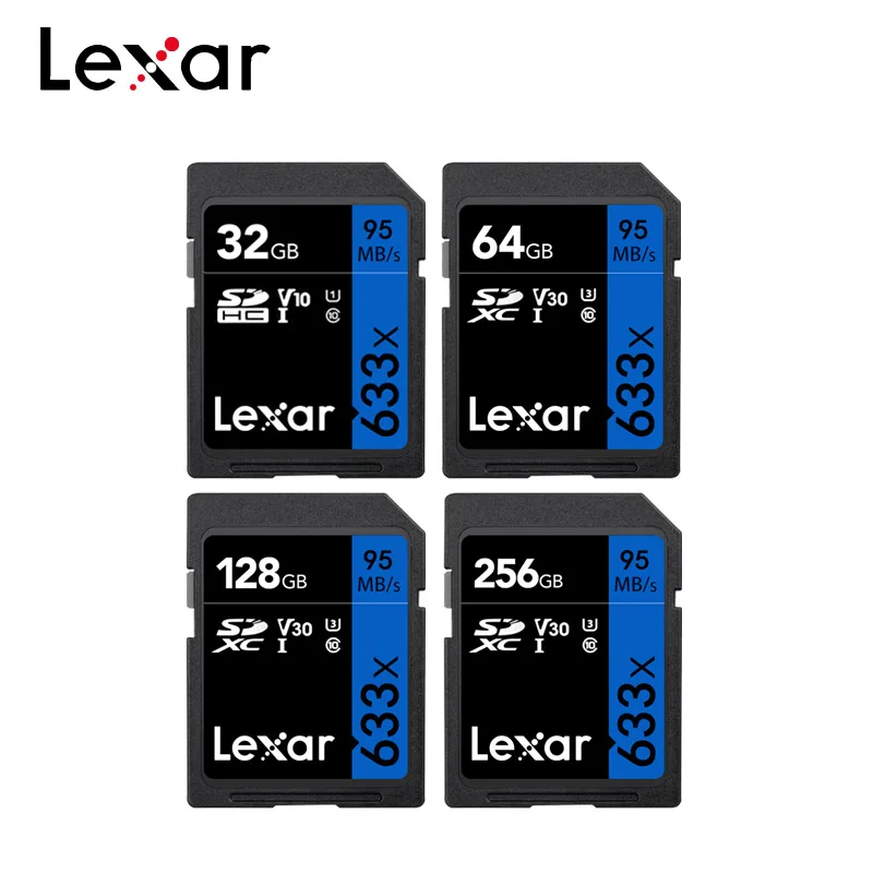 Карта памяти Lexar оригинальная SD-карта 256 ГБ 128 Гб 64 U3 SDXC 32 U1 SDHC высокоскоростная Max 95