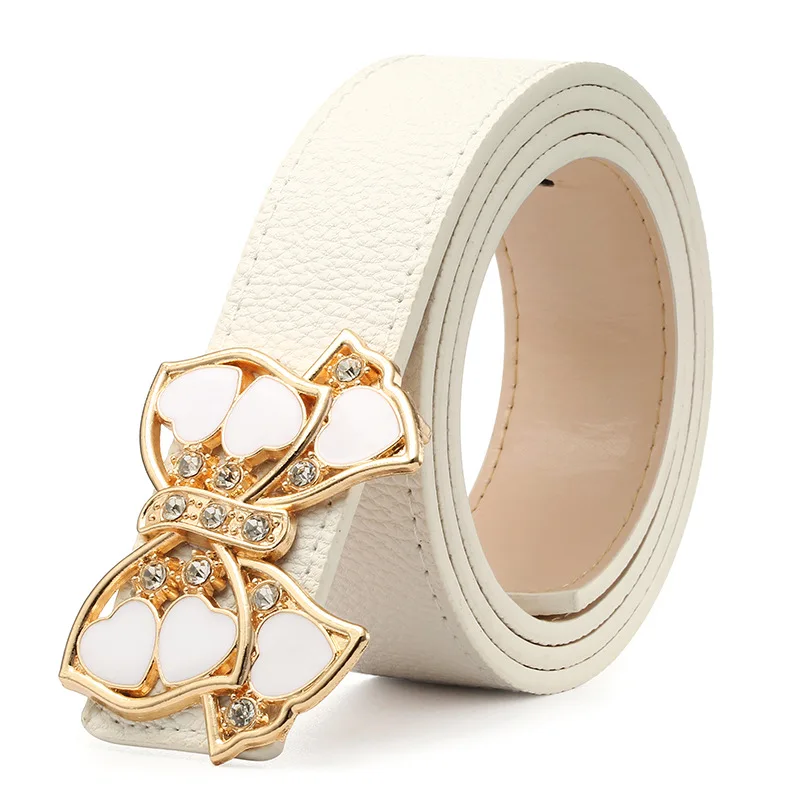 

Women's Belt Womens Simple and Versatile Rhinestone Bow Decoration Belt Women's Wide Student Jeans with Tide