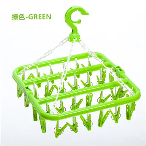 

32 Clip Household Drying Racks Multifunctional Foldable Windproof Adult Plastic Socks Underwear Drying Racks