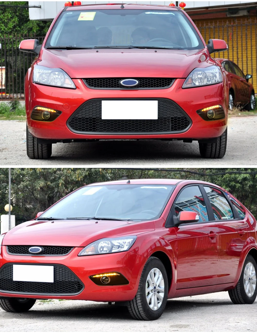 CSCSNL 2 шт. DRL для Ford Focus Sedan светодиодный DRL дневные ходовые огни Светодиодный дневной светильник противотуманный светильник с желтым указателем поворота