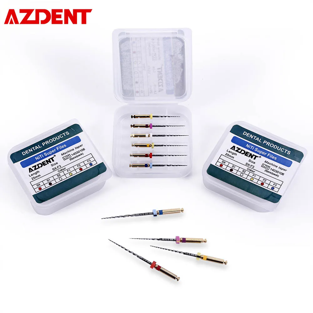 

AZDENT 6Pcs/Box Endodontic Root Canal Files Rotary Dentist Pro Taper Needle Accessories Dental Lab Consumable Materials 21 25mm