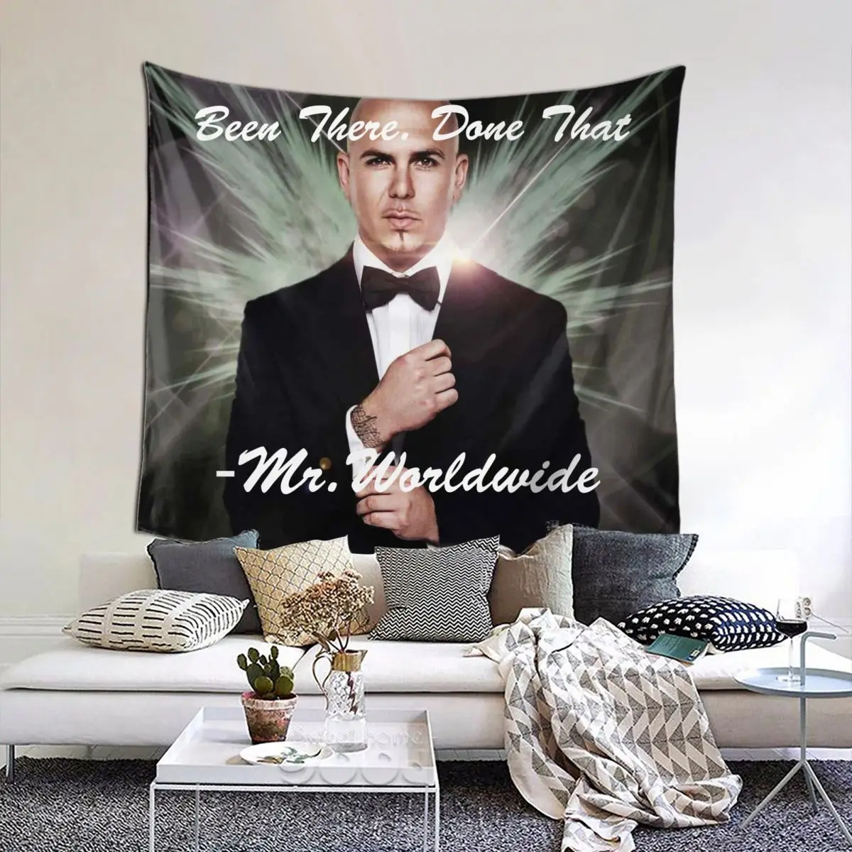 

Pitbulls Mr Worldwide 6 Tapestry Rap Star Singer Tapestry Wall Bedspread kawaii Psychedelic Decor Blanket For Bedroom Dorm