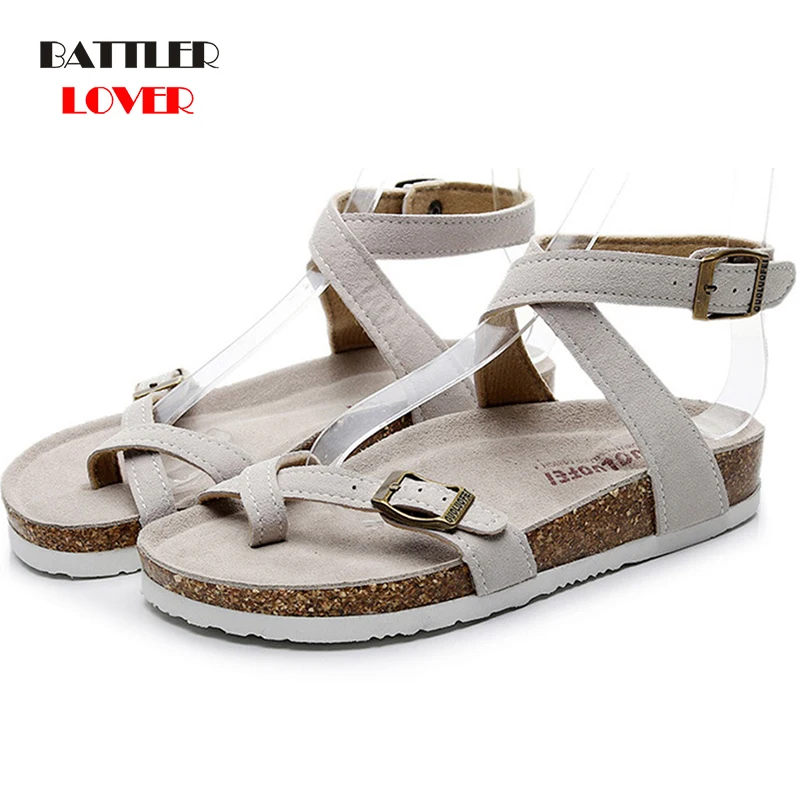 

New Summer Cork Sandals For Women 2021 Gladiator Beach Buckle Strap On Solid Color Casual Outside Sandalias Shoe Plus Size 35-42