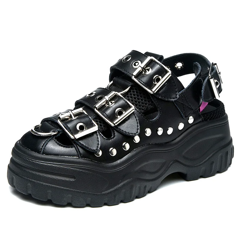 

casual women's shoes 2020 summer new high metal feeling, sandals with thick sole and muffin