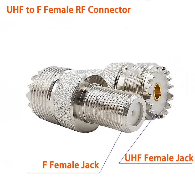 

1 шт., коаксиальный разъем UHF-F мама, никелированный разъем UHF SO239 мама-F ТВ, адаптер для всех разъемов UHF F