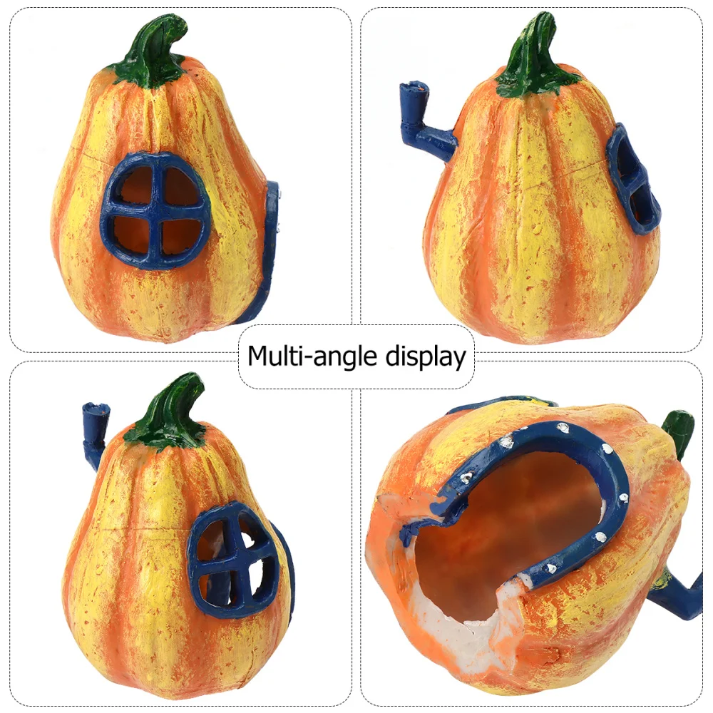 

Pumpkin Ghost Design Fish Tank Ornament Landscaping Hiding Cave Craft Fish Shrimp Shelter Aquarium Decor