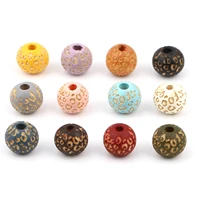 doreenbeads retail wood spacer beads round black leopard print beads diy jewelry about 10mm dia hole approx 2 8mm 20 pcs