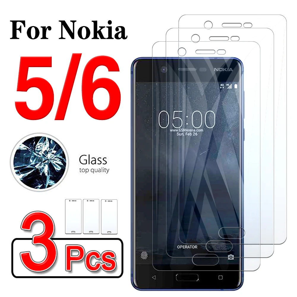 1 3 шт Защитное стекло для nokia 5 6 Закаленное протектор экрана noka nakio 2 Защитная