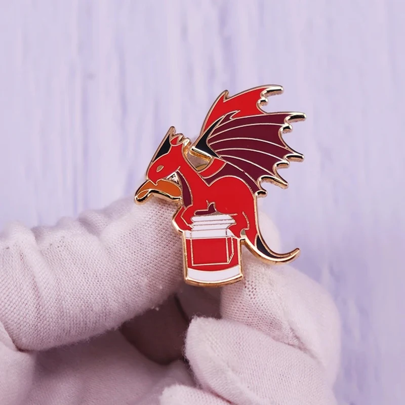 

Negroni Dragon Orange Cocktail Enamel Pin Brooch Ancient Creature Casual Drink Inspired Badge Fantasy Gift