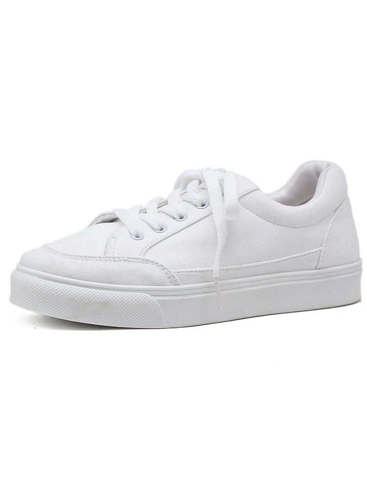 

Small White Shoes Round Toe Casual Female Sneakers 2021 Fashion Women's Flats All-Match Modis New Dress Cross Fabric Cross-tied