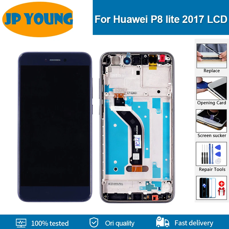 

ЖК-дисплей IPS 5,2 дюйма для Huawei P8 Lite 2017, ЖК-дисплей с рамкой PRA-LA1, дисплей с сенсорным экраном, дигитайзер P9 Lite 2017, экран дисплея