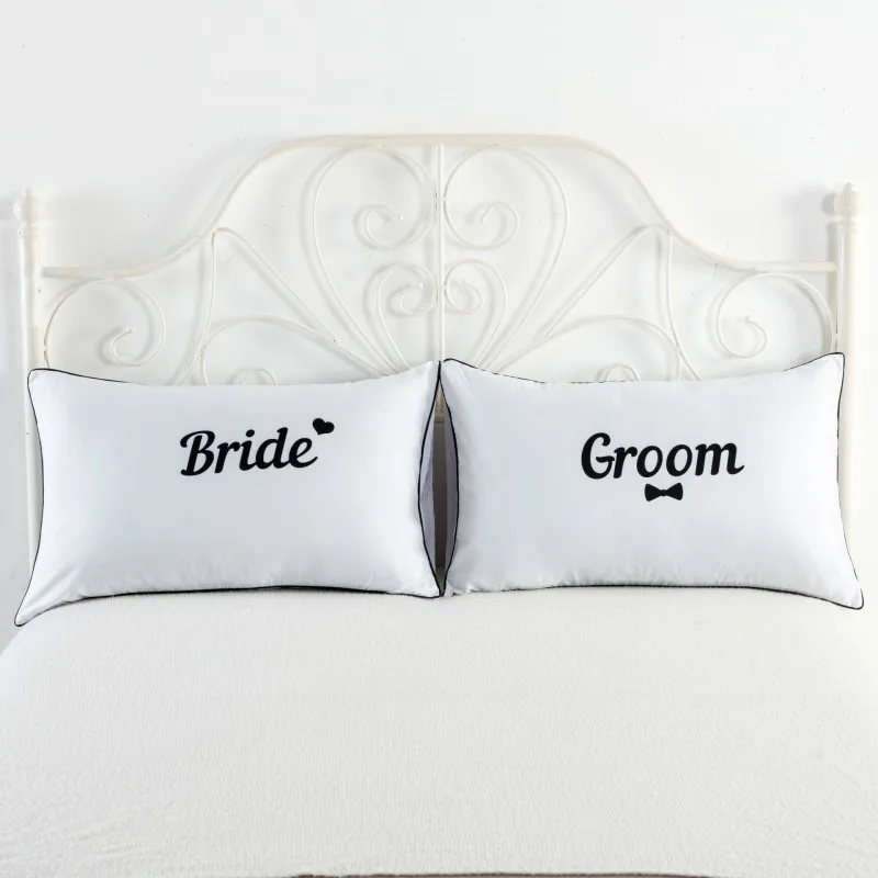 

Double Bed Pillowcases Rectangle PC02 48*74cm Pillow Case Couple Wedding Bed Home Living Room Decorative Pillow Covers
